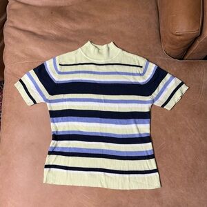 Croft & Barrow Striped Mock Neck Sweater Lightweight Women’s Size Medium